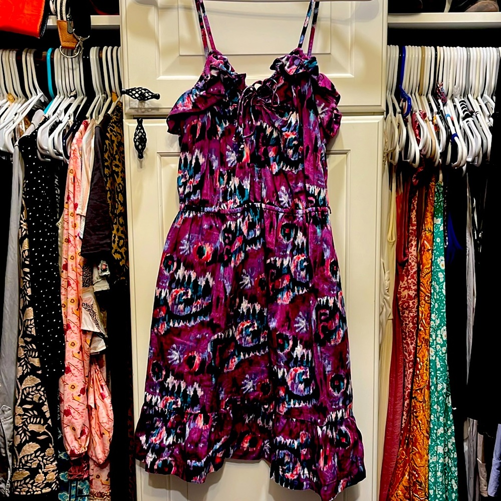OP ocean pacific brand purple dress tie dye ish pattern boho sz m